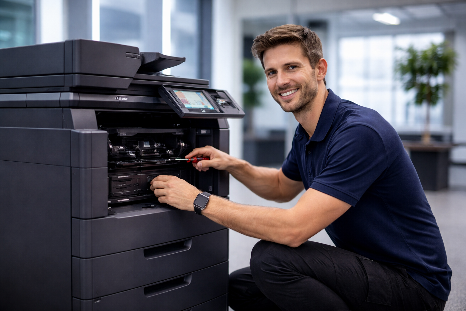 serwis urządzeń kyocera w firmie
naprawa drukarki kyocera technik
wdrożenie myq kyocera system druku